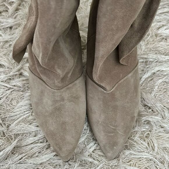 NIB IRO Cidravol Ruffle-Trim Suede Slouchy Knee-High Boots in Taupe $760 size 36 - Picture 11 of 14